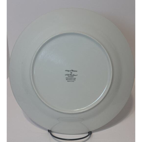 Noble Excellence 12 Days of Christmas Dinner Plates Gold Scroll Set of 4 - Picture 12 of 13